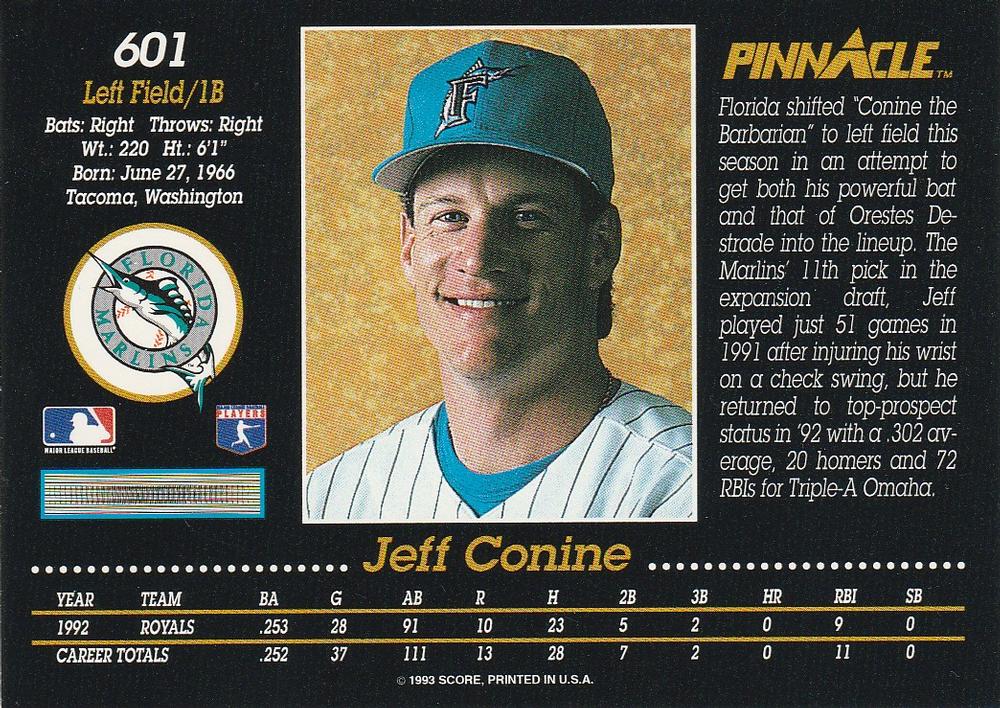 Jeff Conine  baseball card collectible - Main Image 2