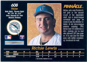 Richie Lewis  baseball card collectible - Main Image 2