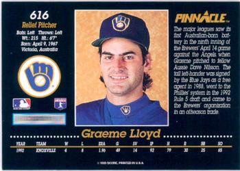 Graeme Lloyd  baseball card collectible - Main Image 2