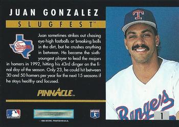 Juan Gonzalez  baseball card collectible - Main Image 2