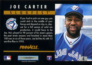 Joe Carter  baseball card collectible - Main Image 2