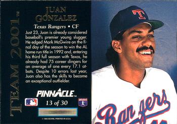 Juan Gonzalez  baseball card collectible - Main Image 2