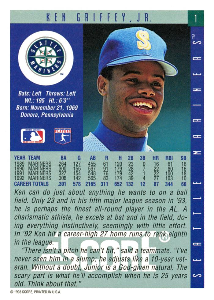 Ken Griffey, Jr.  baseball card collectible - Main Image 2