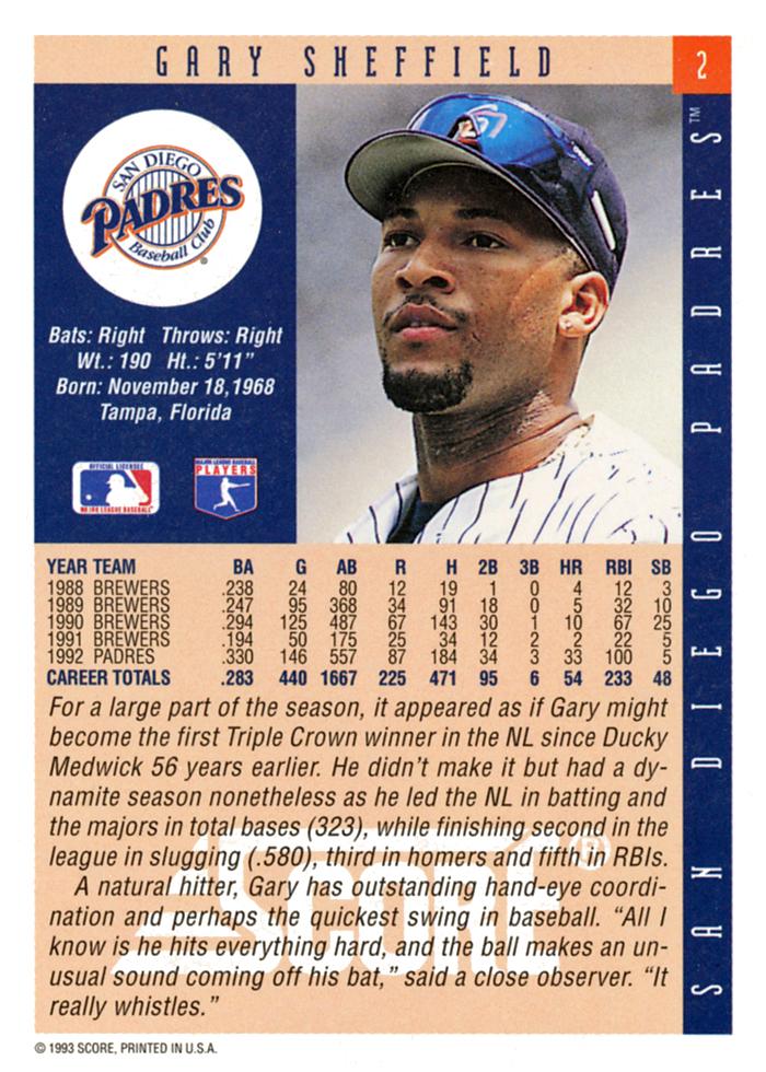 Gary Sheffield  baseball card collectible - Main Image 2