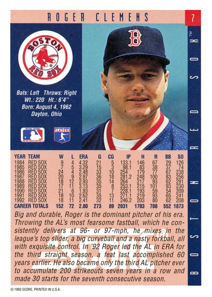 Roger Clemens  baseball card collectible - Main Image 2