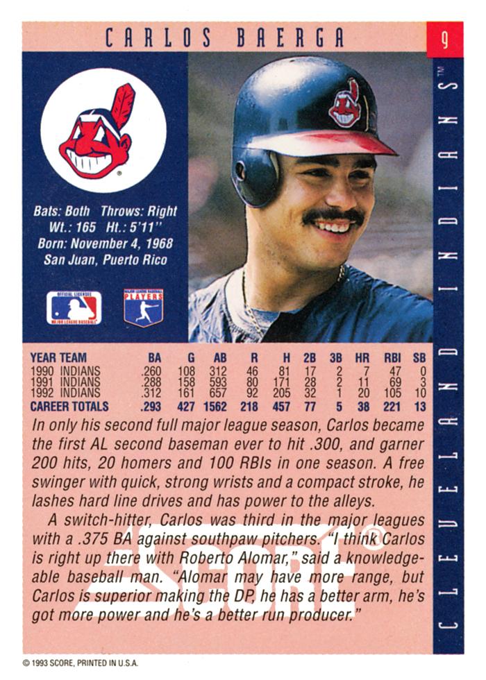 Carlos Baerga  baseball card collectible - Main Image 2