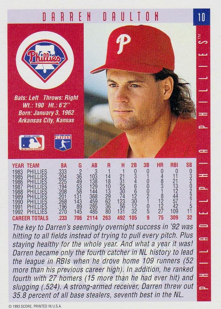 Darren Daulton  baseball card collectible - Main Image 2