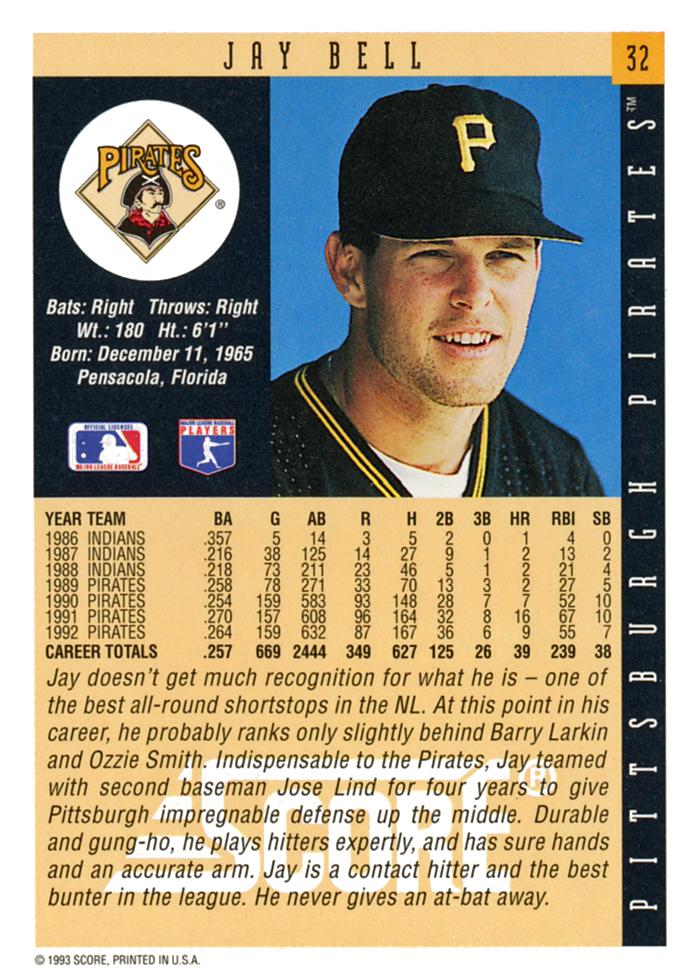 Jay Bell  baseball card collectible - Main Image 2