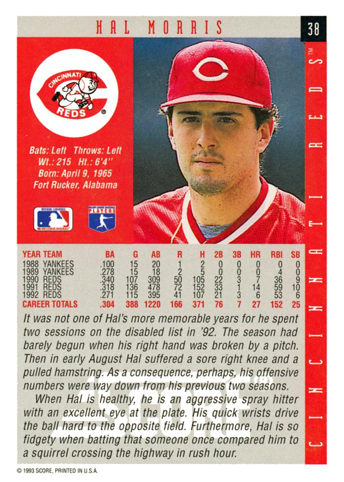 Hal Morris  baseball card collectible - Main Image 2