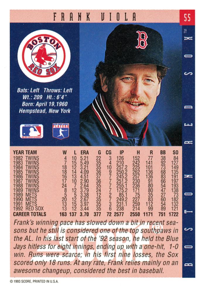 Frank Viola  baseball card collectible - Main Image 2