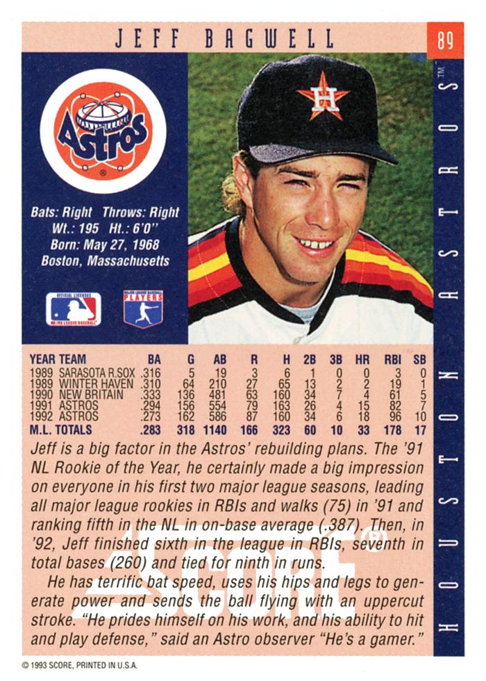 Jeff Bagwell  baseball card collectible - Main Image 2