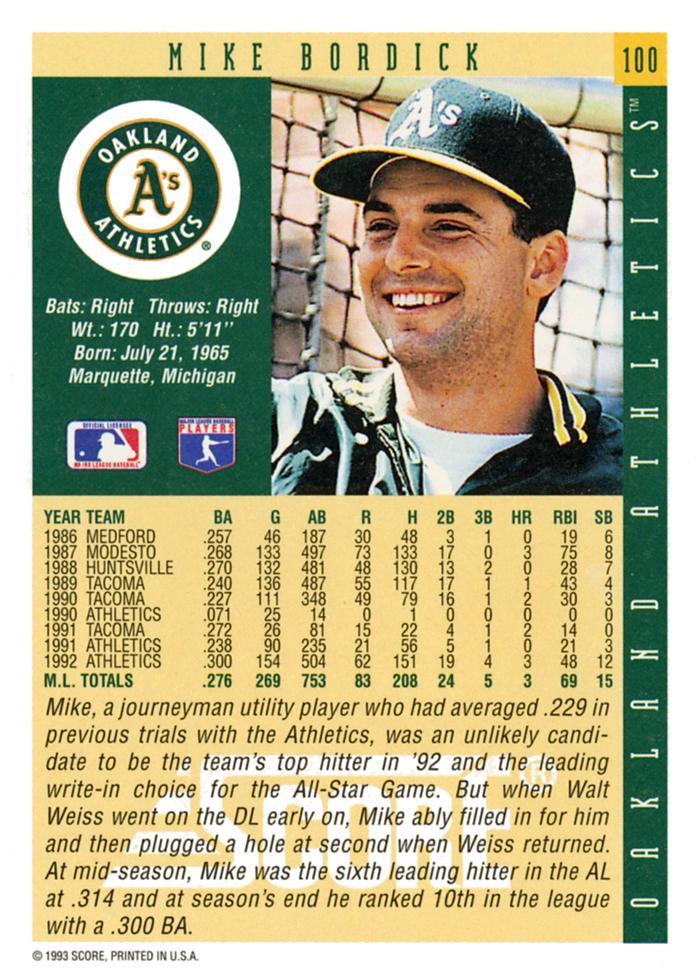 Mike Bordick  baseball card collectible - Main Image 2