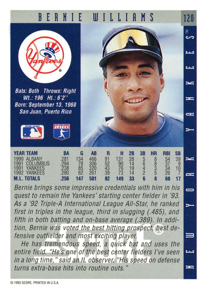 Bernie Williams  baseball card collectible - Main Image 2