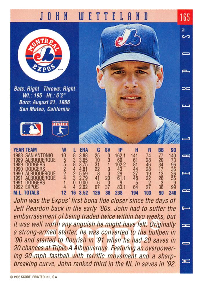 John Wetteland  baseball card collectible - Main Image 2