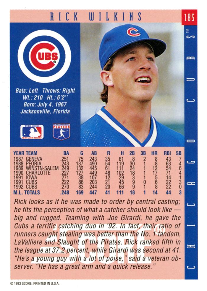 Rick Wilkins  baseball card collectible - Main Image 2