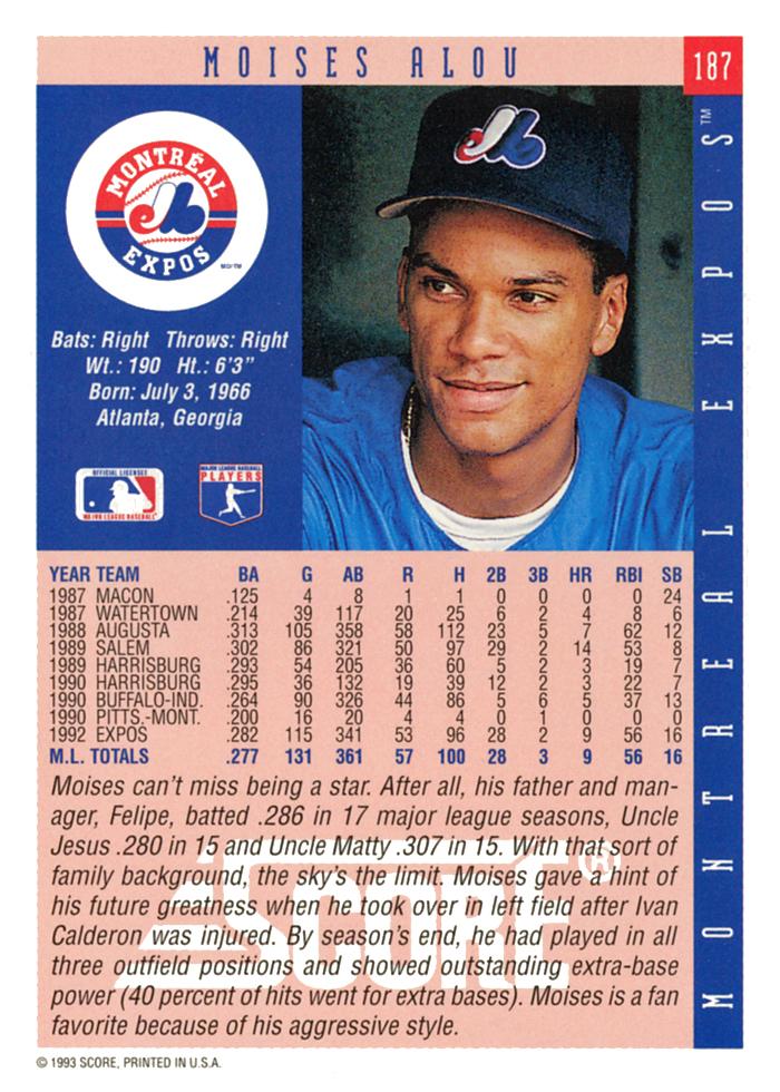 Moises Alou  baseball card collectible - Main Image 2