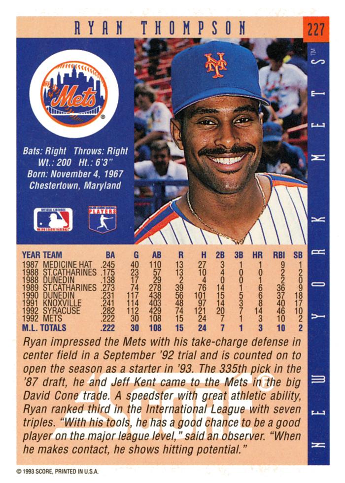 Ryan Thompson  baseball card collectible - Main Image 2