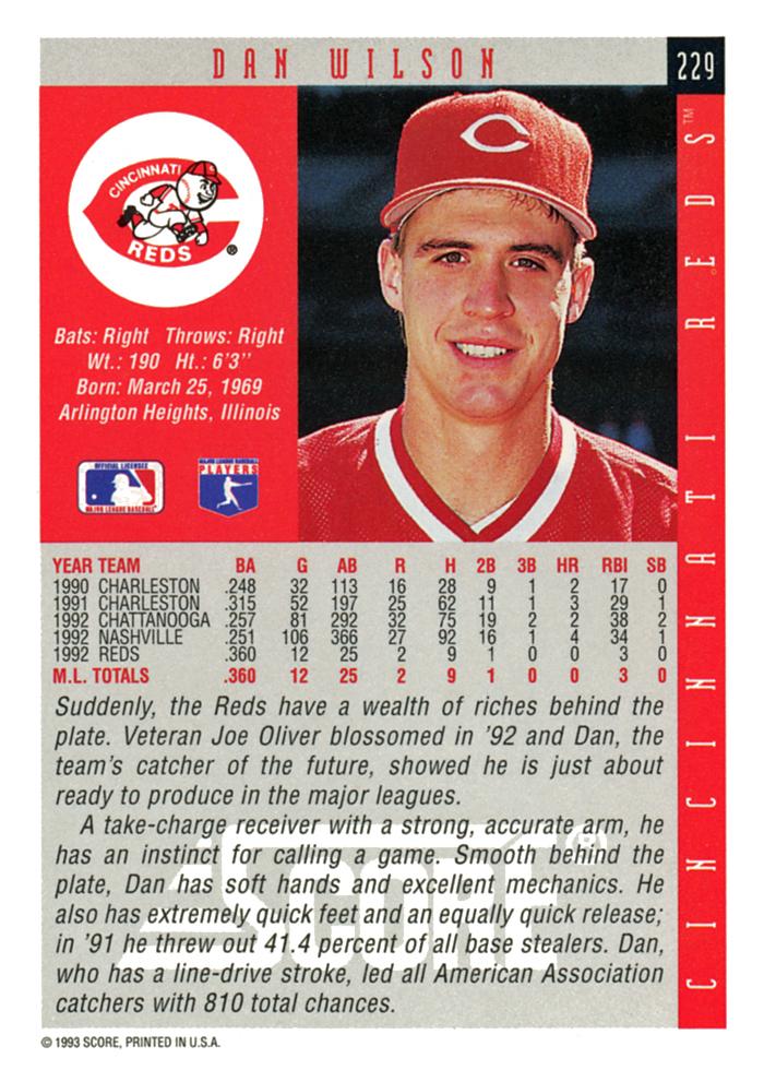 Dan Wilson  baseball card collectible - Main Image 2