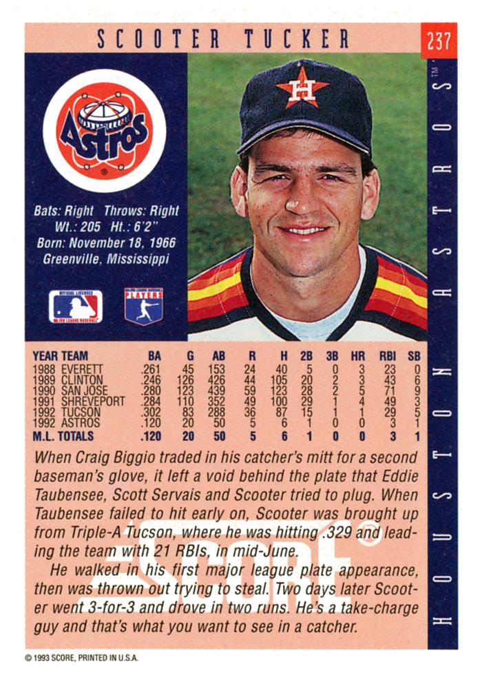 Scooter Tucker  baseball card collectible - Main Image 2