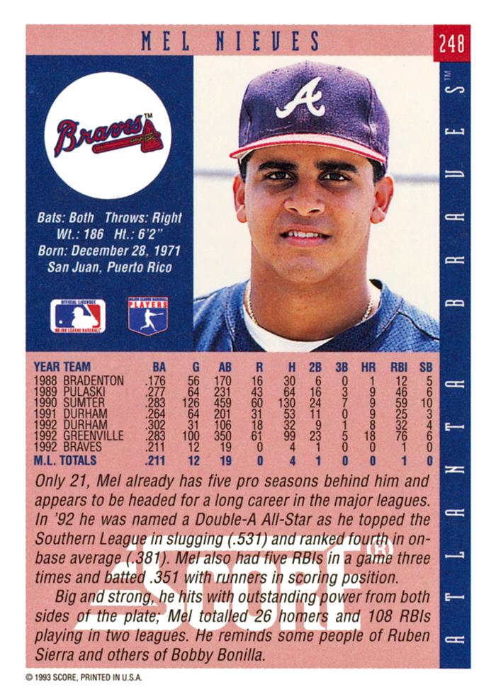 Melvin Nieves  baseball card collectible - Main Image 2