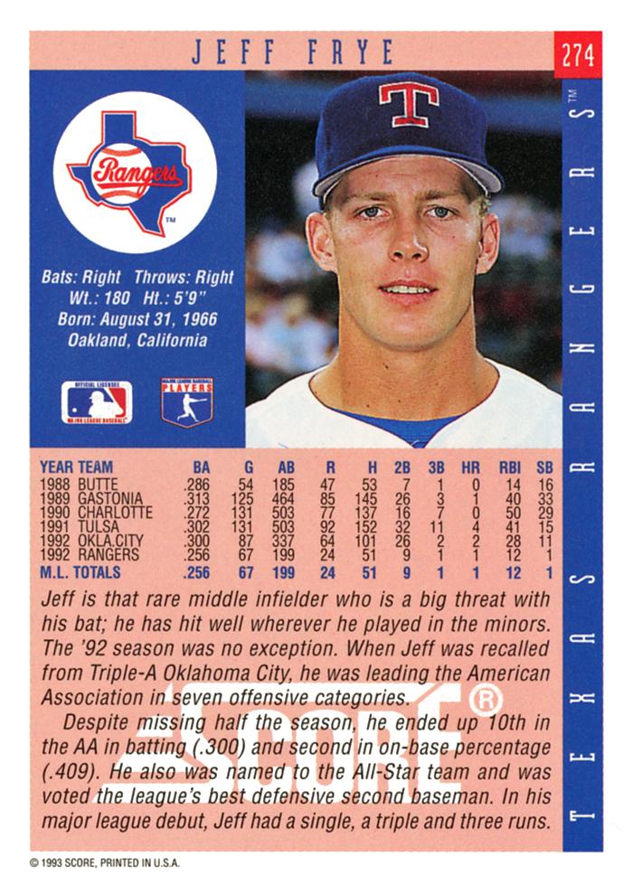 Jeff Frye  baseball card collectible - Main Image 2