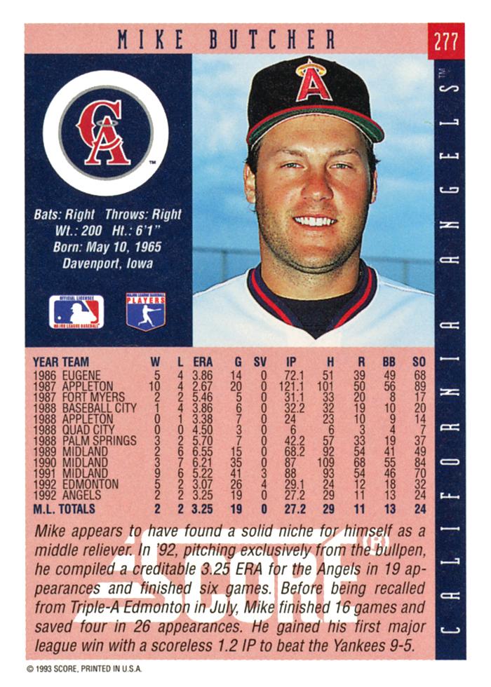 Mike Butcher  baseball card collectible - Main Image 2