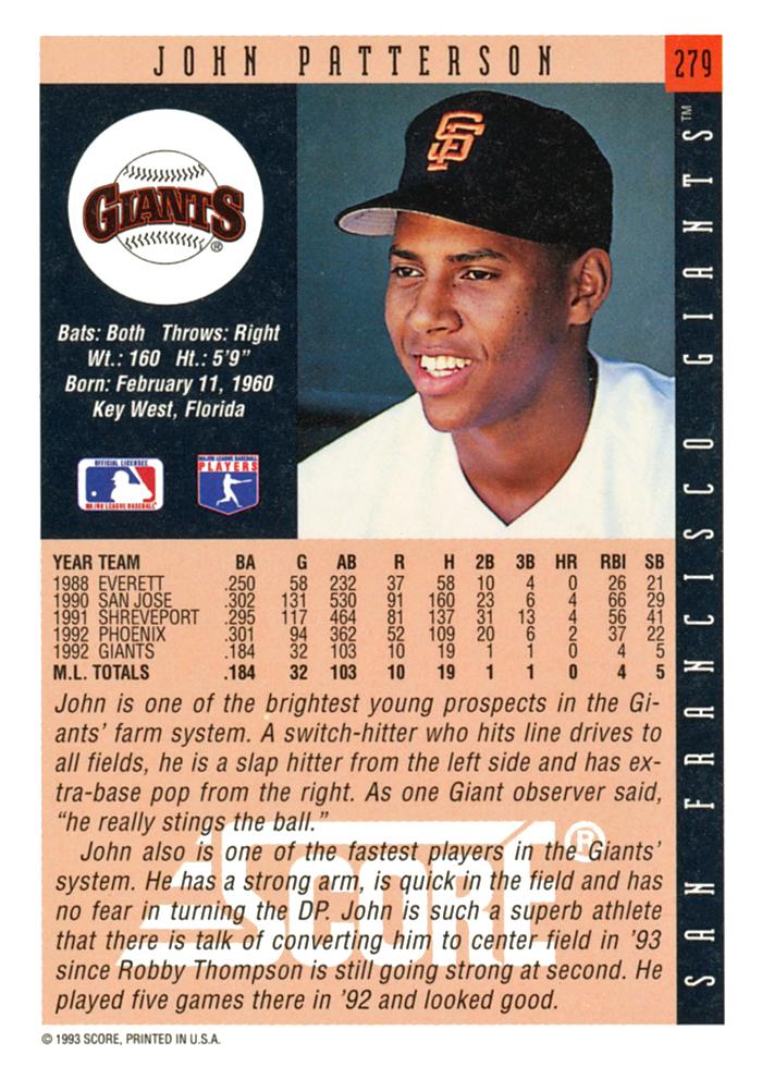 John Patterson  baseball card collectible - Main Image 2