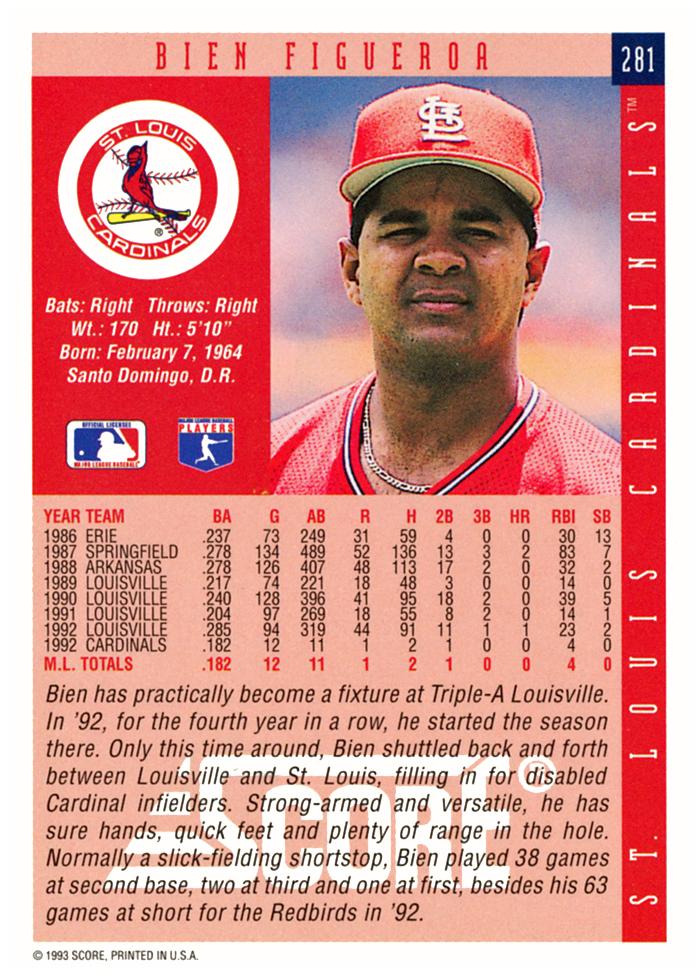 Bien Figueroa  baseball card collectible - Main Image 2