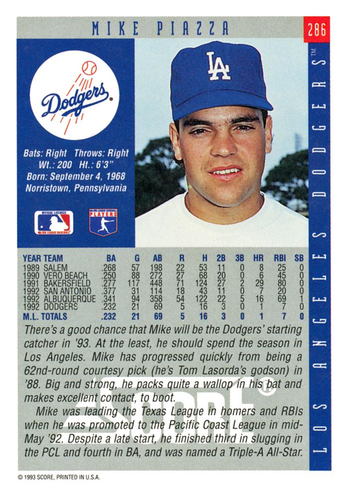 Mike Piazza  baseball card collectible - Main Image 2