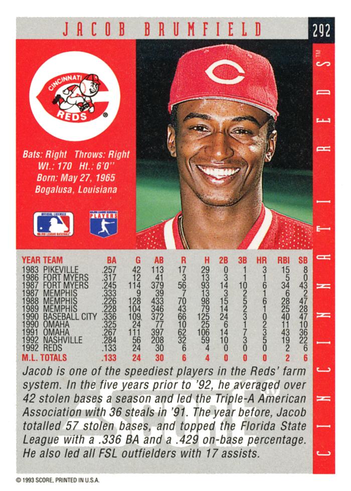 Jacob Brumfield  baseball card collectible - Main Image 2