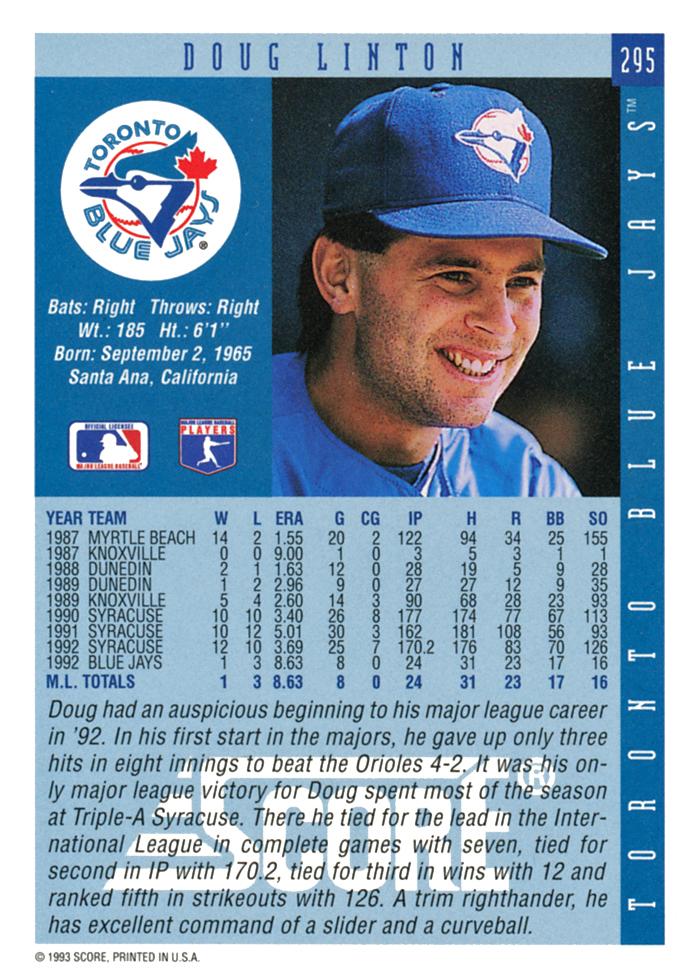 Doug Linton  baseball card collectible - Main Image 2