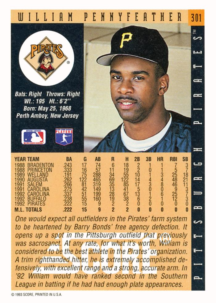 William Pennyfeather  baseball card collectible - Main Image 2