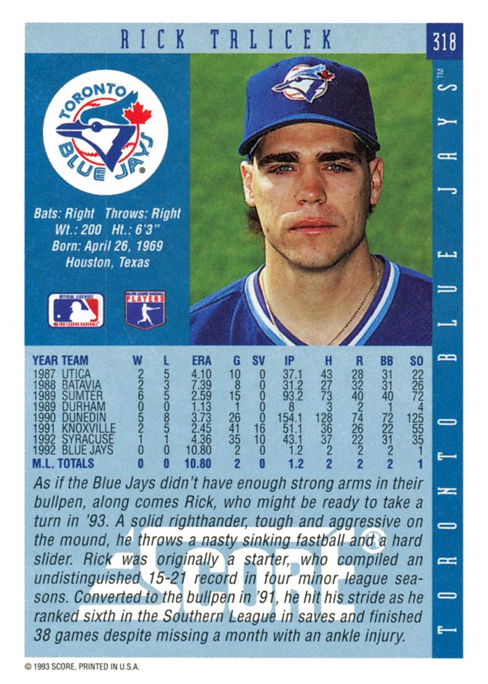 Rick Trlicek  baseball card collectible - Main Image 2