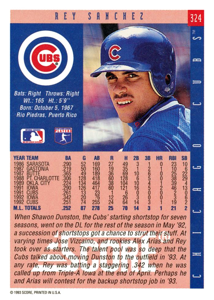 Rey Sanchez  baseball card collectible - Main Image 2