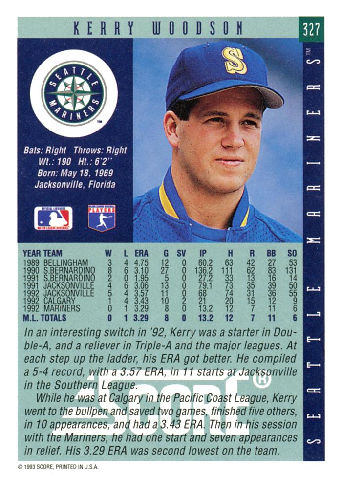 Kerry Woodson  baseball card collectible - Main Image 2