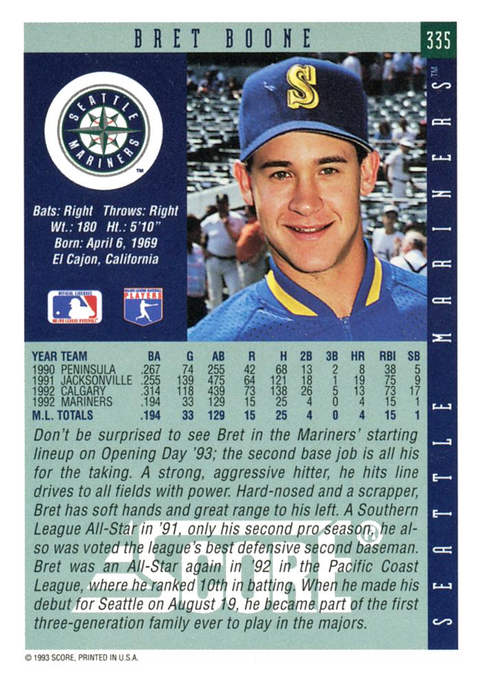 Bret Boone  baseball card collectible - Main Image 2