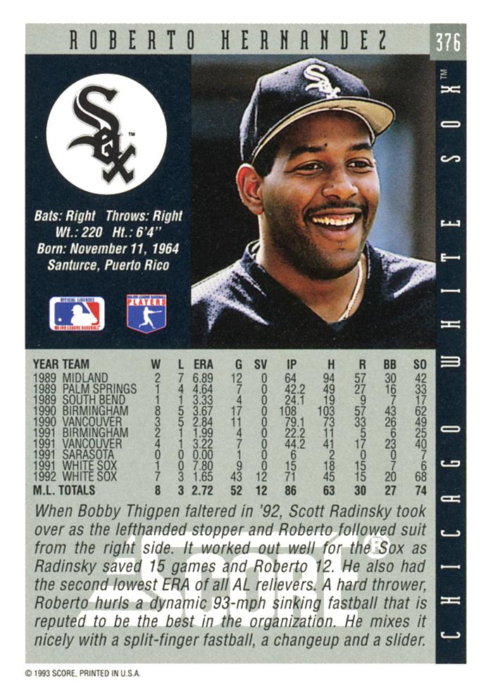 Roberto Hernandez  baseball card collectible - Main Image 2