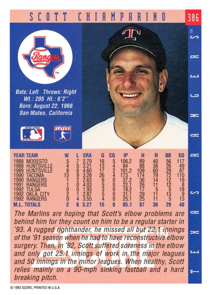 Scott Chiamparino  baseball card collectible - Main Image 2