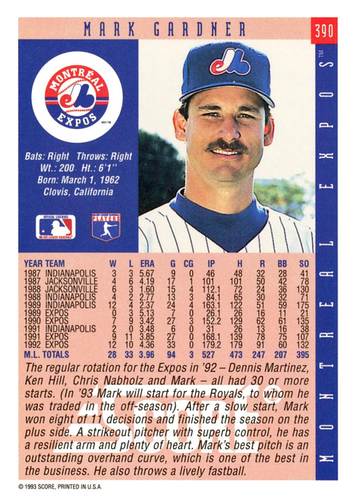 Mark Gardner  baseball card collectible - Main Image 2
