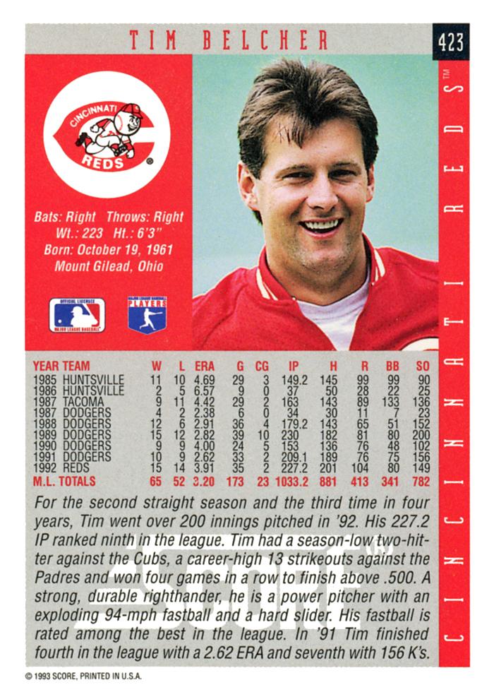 Tim Belcher  baseball card collectible - Main Image 2
