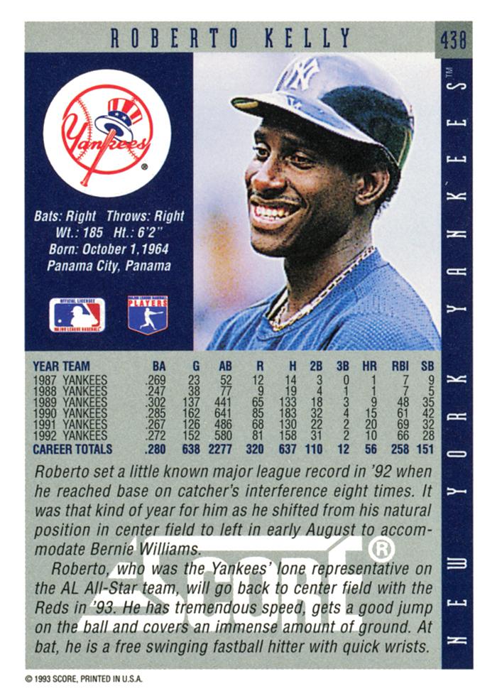 Roberto Kelly  baseball card collectible - Main Image 2