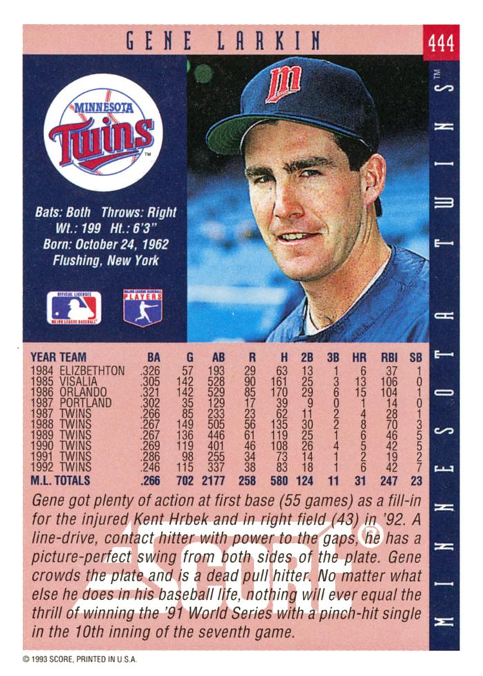 Gene Larkin  baseball card collectible - Main Image 2