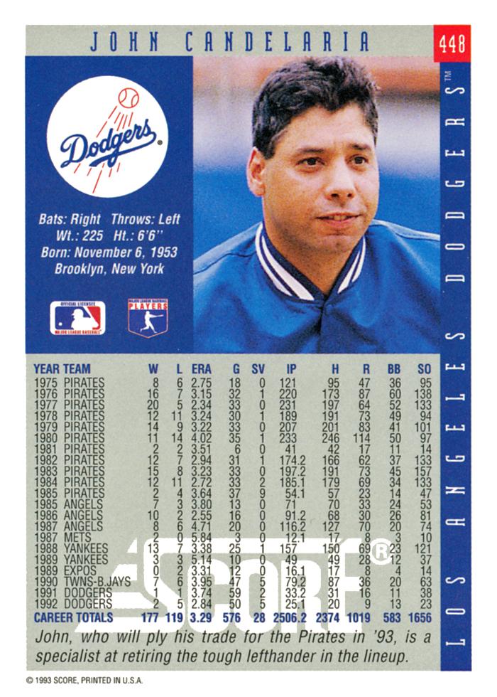 John Candelaria  baseball card collectible - Main Image 2