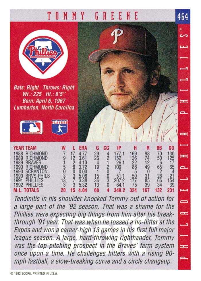 Tommy Greene  baseball card collectible - Main Image 2