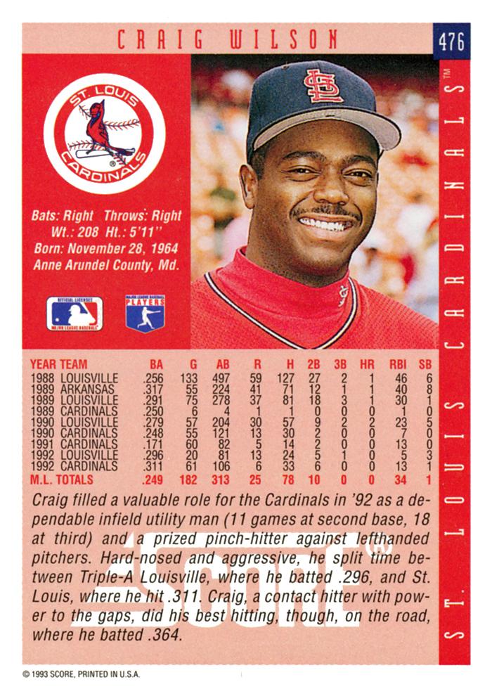 Craig Wilson  baseball card collectible - Main Image 2