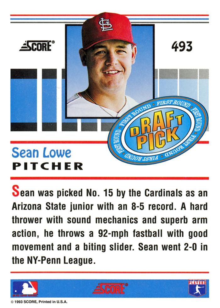 Sean Lowe  baseball card collectible - Main Image 2