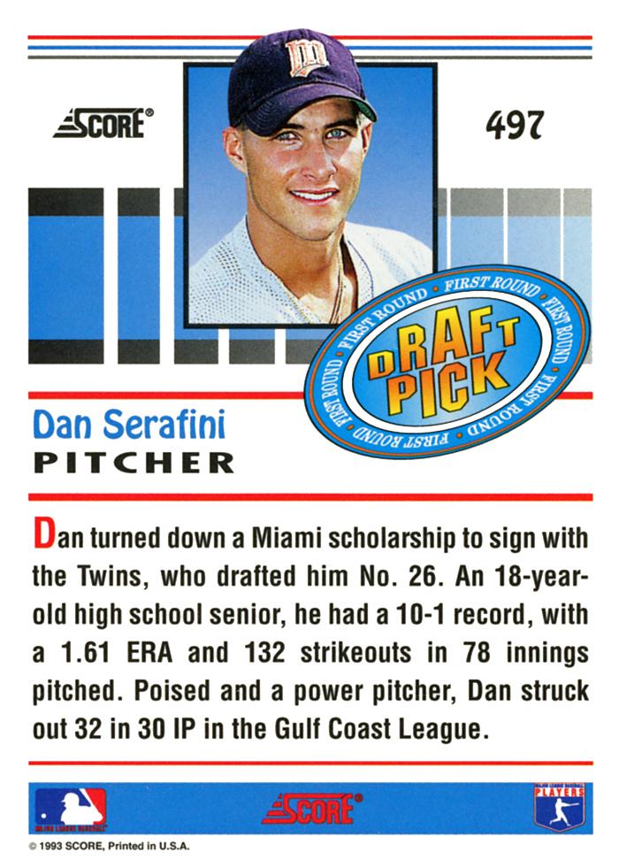 Dan Serafini  baseball card collectible - Main Image 2