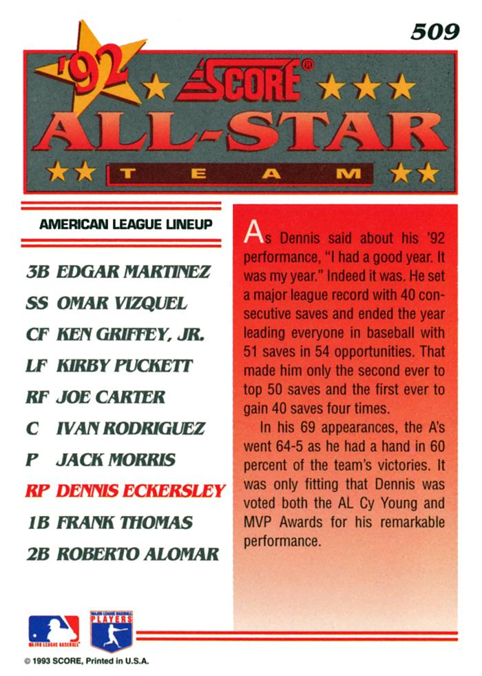 Dennis Eckersley  baseball card collectible - Main Image 2