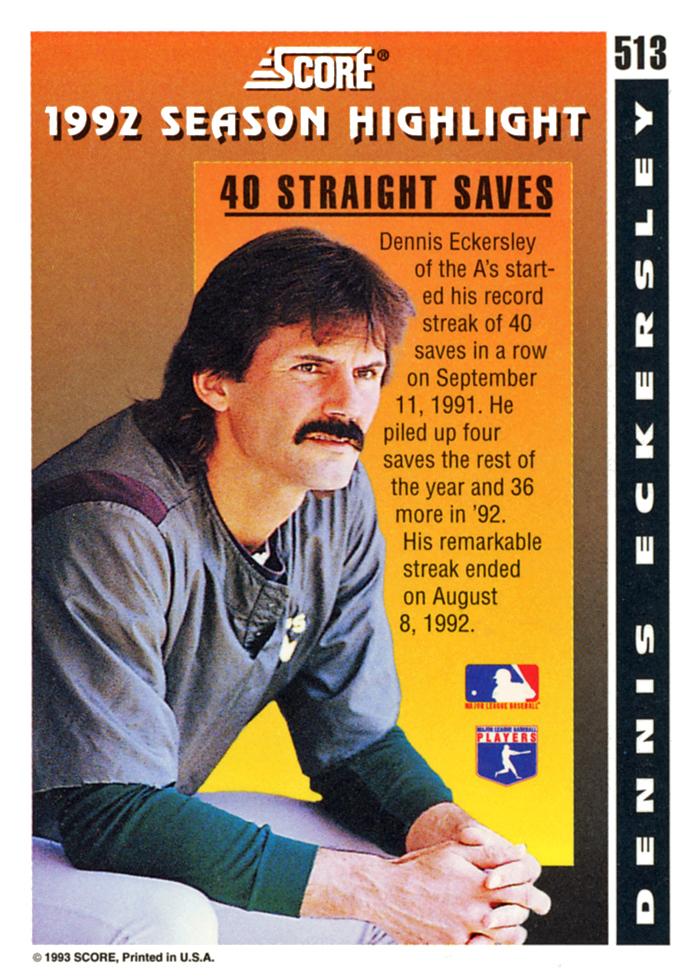 Dennis Eckersley  baseball card collectible - Main Image 2