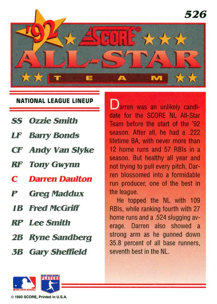 Darren Daulton  baseball card collectible - Main Image 2